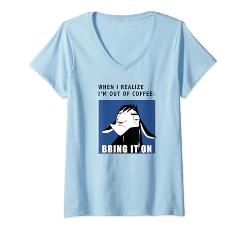 T-shirt Disney Kuzco femme col V idéal pour les journées détente