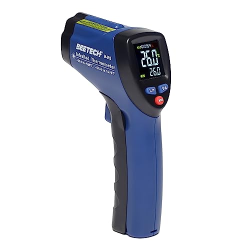 Image of BEETECH Industrial Infrared Thermometer -50C TO 580C with circular laser technology, emissivity adjustable, multicolor display, fast response and backlight LCD display