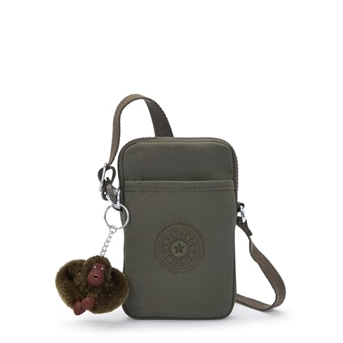 Kipling Minibolsa feminina Tally, bolsa tiracolo leve mini, bolsa de telefone de nylon, Campo verde, 4.25''L x 6.75''H x 0.75''D