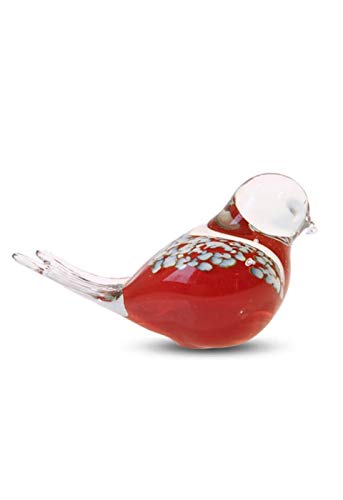 Mini-urne oiseau en cristal rouge pour cendres funéraires