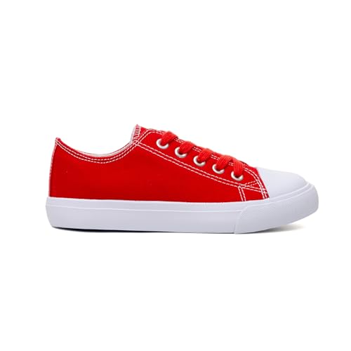 Classic Unisex Low-Top Canvas Sneakers – Boys Girls and Toddler Casual Lace-Up Shoes with Rubber Sole, Includes Extra White Shoelaces4