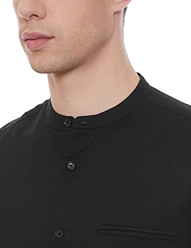 Image of Marks & Spencer Mens Solid Polyester Blend Collared Neck Regular Fit Easy Iron Shirt (Pack of 2)