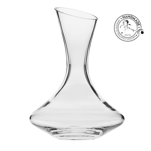 Image of KROSNO Wine Decanter, 25.4 oz, Essence Collection | Carafe for Wine or Alcohol, Lead-Free Crystal Glass, Wine Dispenser, Glass Wine Bottle
