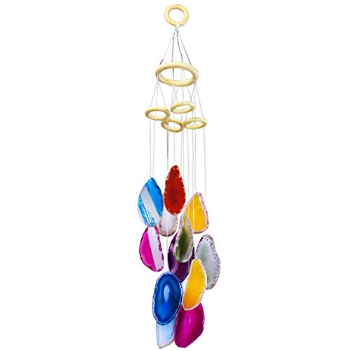 Campana de viento decoración del hogar piedra de cristal 4