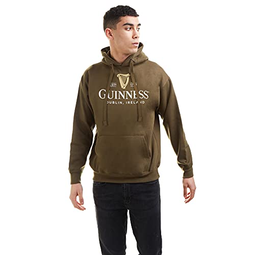 Générique Guinness Sweat Harp Sweatshirt à Capuche, Olive foncé, L Homme
