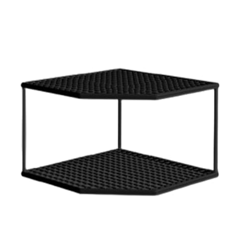 Sharplace Kitchen Storage Rack,Multi Layer Corner Shelf Stand,Freestanding Stand Pot and Pans Tower,Pot Rack Metal Frame for Countertop, black, 2 tier