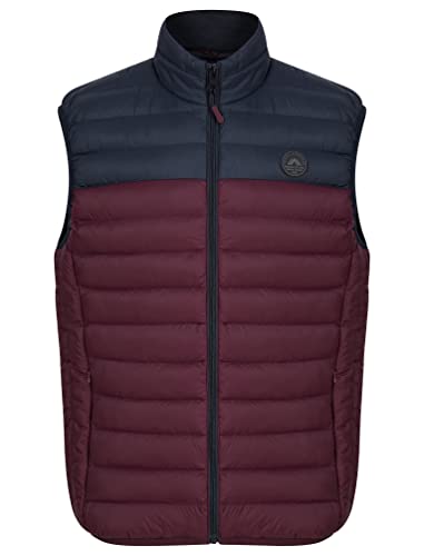 Tokyo Laundry Men's Yestin Colour Block Quilted Puffer Gilet with Fleece Lined Collar