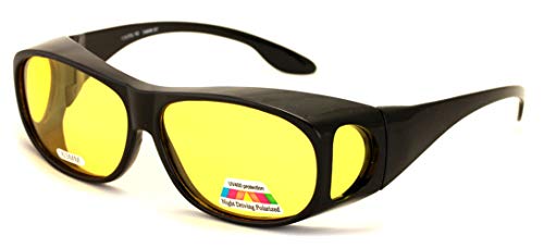 V.W.E. Large Polarized Fit-Over Night Driving Sunglasses 63mm and 65mm Fitover Anti-Glare2