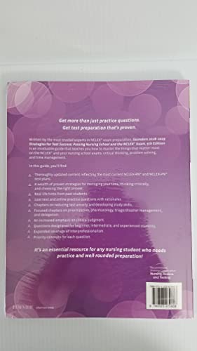 Saunders 2018-2019 Strategies for Test Success: Passing Nursing School and the NCLEX Exam (Saunders Strategies for Success for the Nclex Examination)