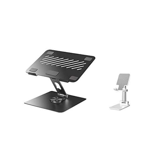 Soporte for computadora portátil con base giratoria y soporte de metal plegable 2
