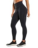 CRZ YOGA Ulti-Dry Workout Leggings for Women 25'' - High Waisted Yoga Pants 7/8 Athletic Running Fitness Gym Tights Black Small