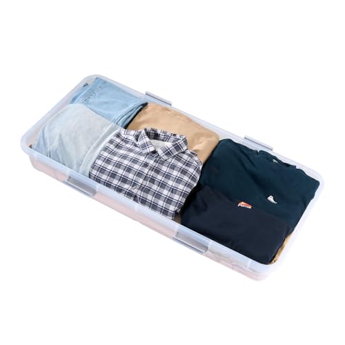 VEVOR-Under-Bed-Storage-with-Wheels-398-x-201-x-59-inch-Underbed-Containers-Underbed-Shoes-Organizer-with-Lid-Gray-Latch-Rolling-Under-the-Bed-Storage-Bins-for-Clothes-Shoes-Blankets-2-Pack