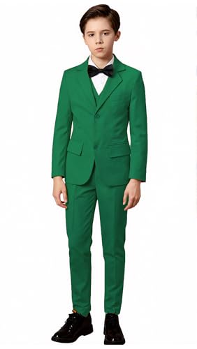 Image of Toddler Suits Slim Fit Suit for Boys,Formal Tuxedo Ring Bearer Outfit Kids Dress Clothes for Wedding,Adjustable Waist