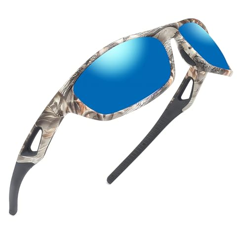 Image of Camo Polarized Wrap-around Sport Sunglasses for Men Women UV400 Driving Fishing Hunting Sun Glasses