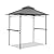 COBANA Grill Gazebo 8’x 5’ Outdoor Patio Backyard BBQ Grill Shelter Double Tiered Soft Canopy Top with Steel Frame and Bar Counters, Gray