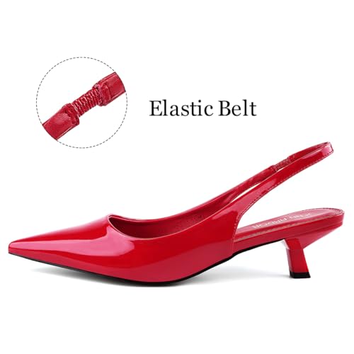 Image of JENN ARDOR Slingback Heels for Women Low Heels Dress Shoes Kitten Pumps Dressy Heeled Sandals Wide Width Fashion Casual Shoes