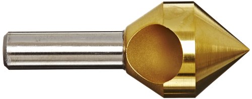KEO 53516 Cobalt Steel Single-End Countersink, TiN Coated, 82 Degree Point Angle, Round Shank, 1/2