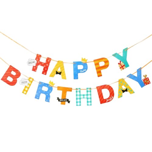 Banderole Joyeux Anniversaire Toile de Jute,Guirlande métallique à Suspendre Banderole banderoles bannière oile De Jute Drapeau De Mariage Banderole De Nuit...