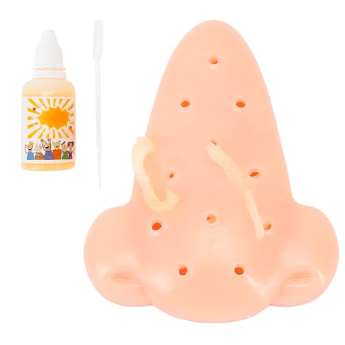 Pimple Popping Stress Relief Simulator – Squeeze Acne Blackhead Remover Nose Prop with 30ml Refill Solution – Novelty Desk Gadget for Adults Only