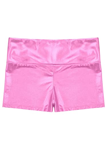 Kids Boys Girls Metallic Dance Shorts Wet Look Gymnastics Athletic Booty Shorts Bottoms for Sports Swimming3