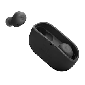 JBL Vibe Buds 2 - True Wireless Noise Cancelling Earbuds Pure Bass Sound & Smart Ambient Technology, 4mics for Crisp, Clear Calls, up to 40Hrs of Playback, IP54 Dust & Water Resistant (Black)