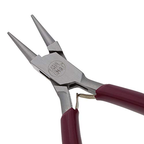 The Beadsmith Round Nose Pliers 6-Inches (152 mm) Jewelry-Making Tool w/Polished Steel Head PVC Comfort Grip & Double-Leaf Springs
