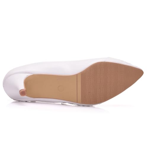 Chaussures de mariage en dentelle blanche à talon 5 cm confortables pour cérémonie