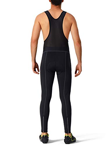 Naviskin Men\'s 3D Padded Thermal Cycling Bib Pants Bicycle Compression Tights Black Size S - Thumbnail 3