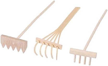 SUPVOX Pack of 3 Mini Meditation Accessories Rake Set for Zen Garden Sand Tray DIY Tabletop Decoration Feng Shui Decor for Home Office