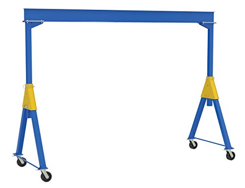 Vestil FHSN-6-15 Steel Knockdown Fixed Gantry Crane with Phenolic Casters 15 Ft. 6000 Lb. Capacity Blue