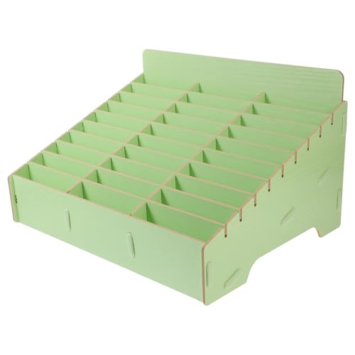 Soporte de madera para teléfono con múltiples compartimentos robustos 2