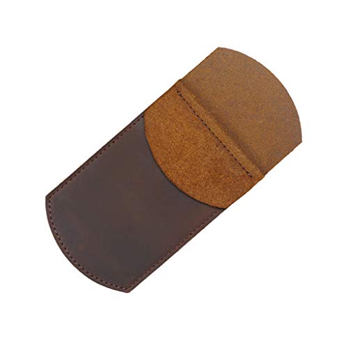 KunmniZ Handgefertigtes Leder-Federmäppchen für Füllfederhalter, Vintage, Retro, Reisetagebuch, Leder, Braun Cover