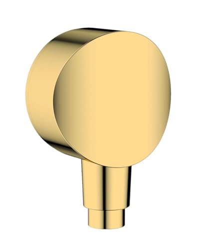hansgrohe Wandanschluss FixFit S, Schlauchanschluss mit Rückflussverhinderer, Polished Gold Optic – Ansicht 1