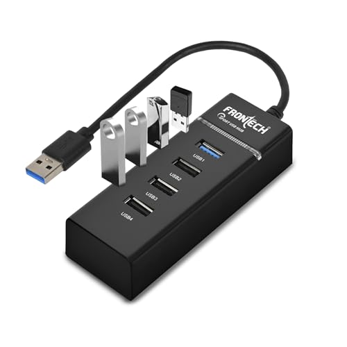 Image of Frontech 4 Port USB Hub Dock, LED Indicators, Plug and Play, 5 Gbps Speed - Each Port, 20 Cm Cable,Compatible, Multi Device Connection