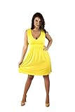 Charm Your Prince Women's Sleeveless Summer Sun Dress Bright Yellow Medium
