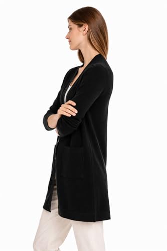 Image of State Cashmere Women's Button Front Cardigan 100% Pure Cashmere V Neck Fashion Sweater Dress with Pockets