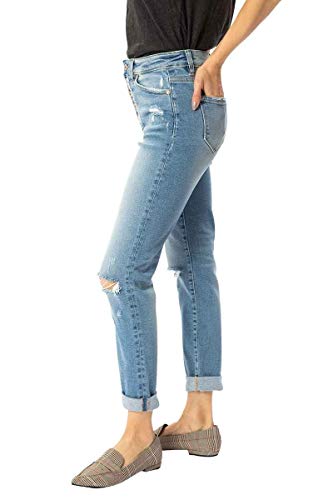 Kan Can Women's High Rise Mom Jeans3