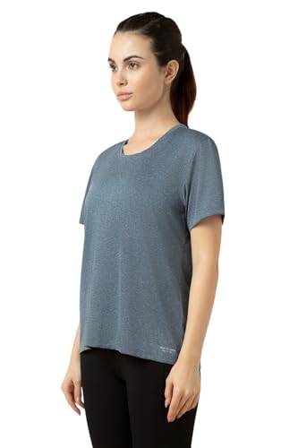 Image of Van Heusen Women's Polyester Relaxed Fit Pro Active Anti Bacterial Sports T Shirt - Relax Fit, Round Neck, Short Sleeve