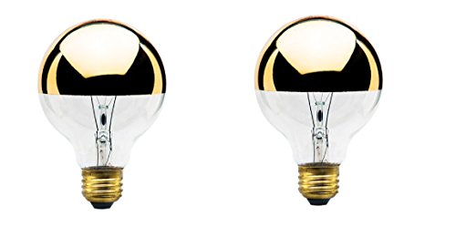 Get Discount Offer 40-Watt G25 Globe Shape Light Bulb, Half Gold, Medium Base (2-Pack)
