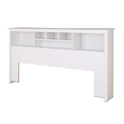 Prepac King Bookcase Headboard, White Beachfront Decor