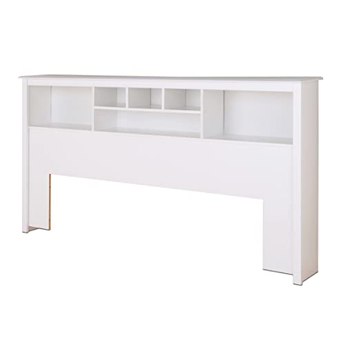 Prepac King Bookcase Headboard, White Beachfront Decor