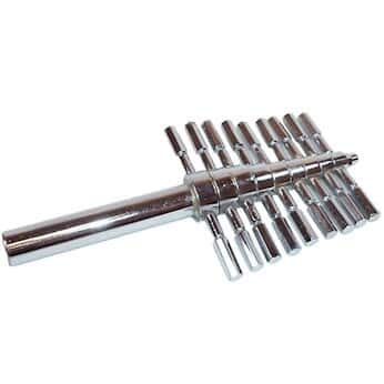 Cole-Parmer Cork Borer, 9 Piece Set, Plated Brass