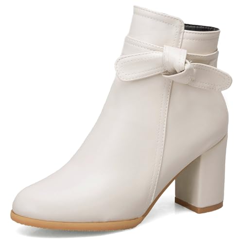 Bottines femme hiver à talon haut carré pour marcher sans douleur