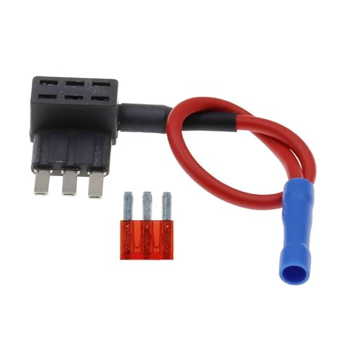 Portafusible para automóvil pequeño mediano 12V con adaptador Add-a-circuit TAP y fusible estándar ATM MI-N de 10A Micro miniatura 1
