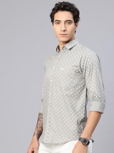 Image of Majestic Man Custom Abstract Printed Pure Cotton Slim Fit Casual Shirt