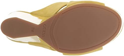 GUESS Women's Teisha Wedge Sandal, Yellow, 8 | Image 3