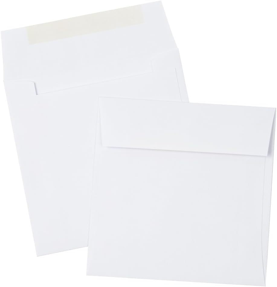 JAM PAPER 4.5 x 4.5 Square Invitation Envelopes - White - 100/Pack