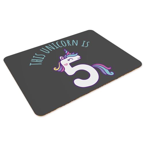 Sets de table souples en liège noir grand format licorne 5 ans x4 - 3