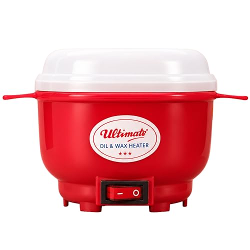 Image of Oil & Wax Heater for Melting Wax, Heating Massager Oil and Liquifying Ghee (Red, Standard)
