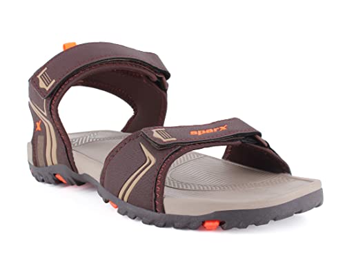 Image of Sparx Men's Sandal, Brown Neon Orange, 6 UK